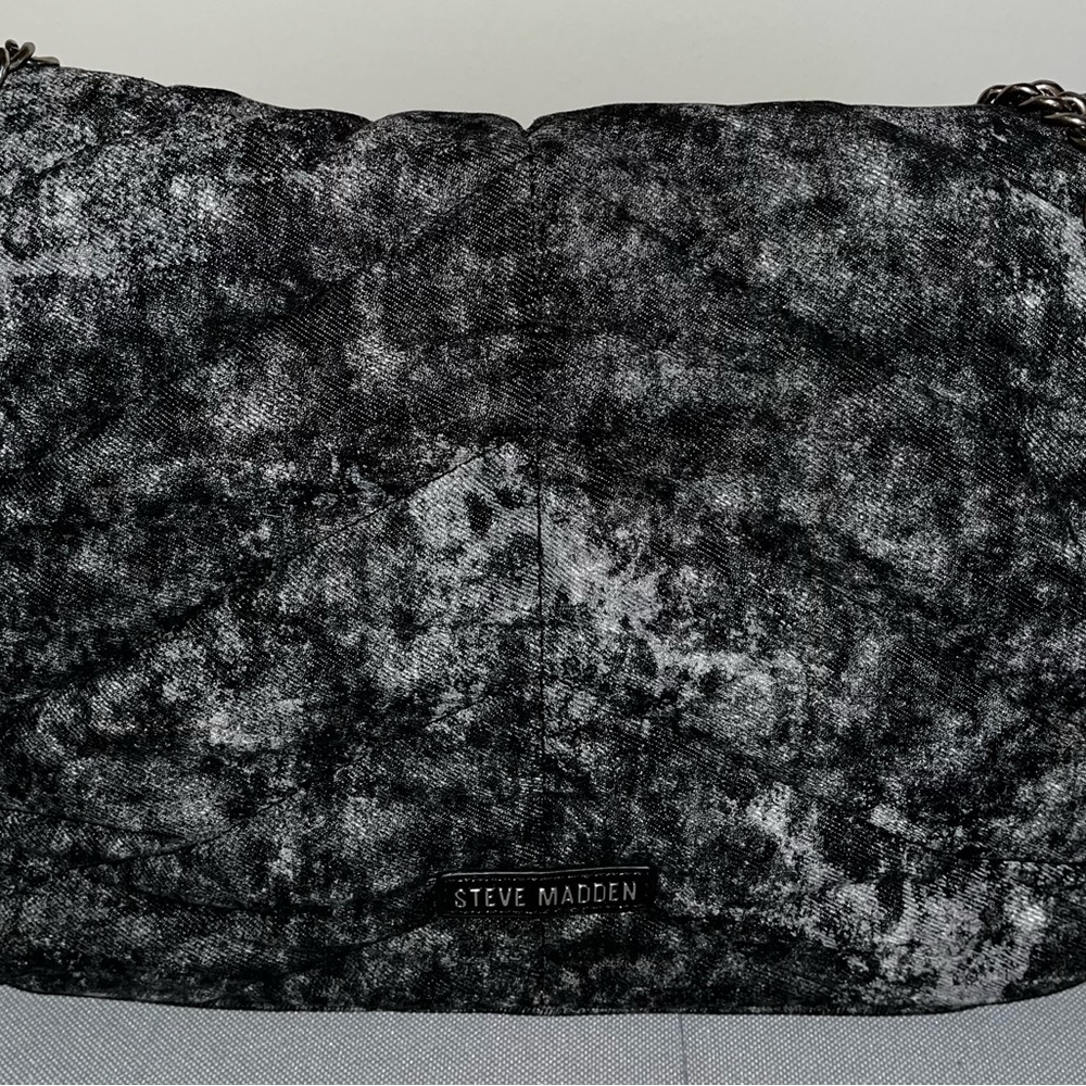 Steve Madden Black Denim Shoulder Bag - Picture 4 of 7